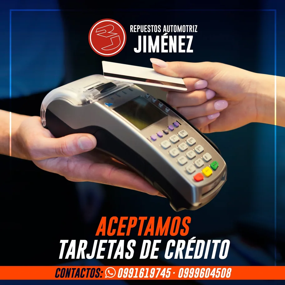 Repuestos Automotriz Jiménez acepta tarjetas de crédito